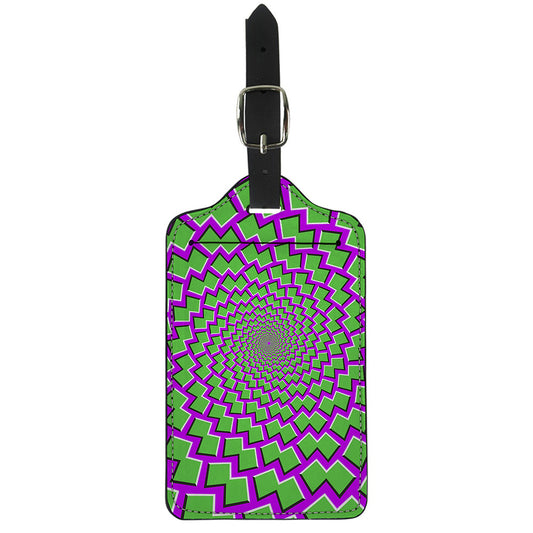 Green Shapes Moving Optical Illusion Luggage Tag