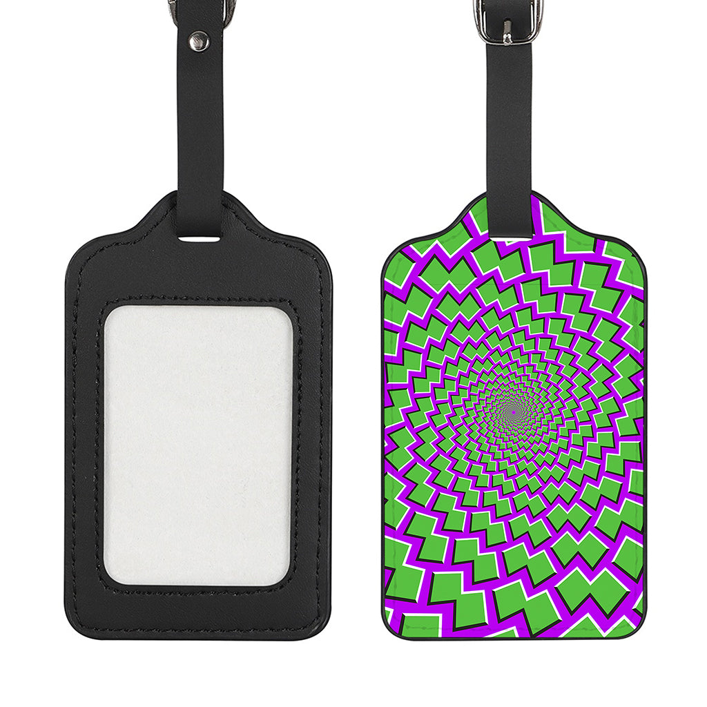 Green Shapes Moving Optical Illusion Luggage Tag