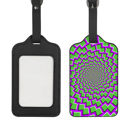 Green Shapes Moving Optical Illusion Luggage Tag