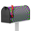Green Shapes Moving Optical Illusion Mailbox Cover