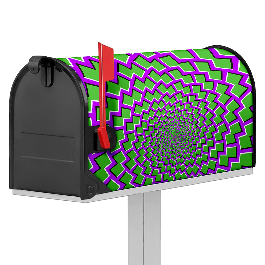 Green Shapes Moving Optical Illusion Mailbox Cover