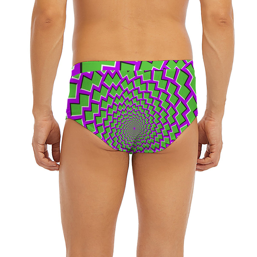 Green Shapes Moving Optical Illusion Men's Briefs