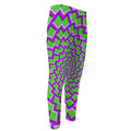 Green Shapes Moving Optical Illusion Men's Compression Pants