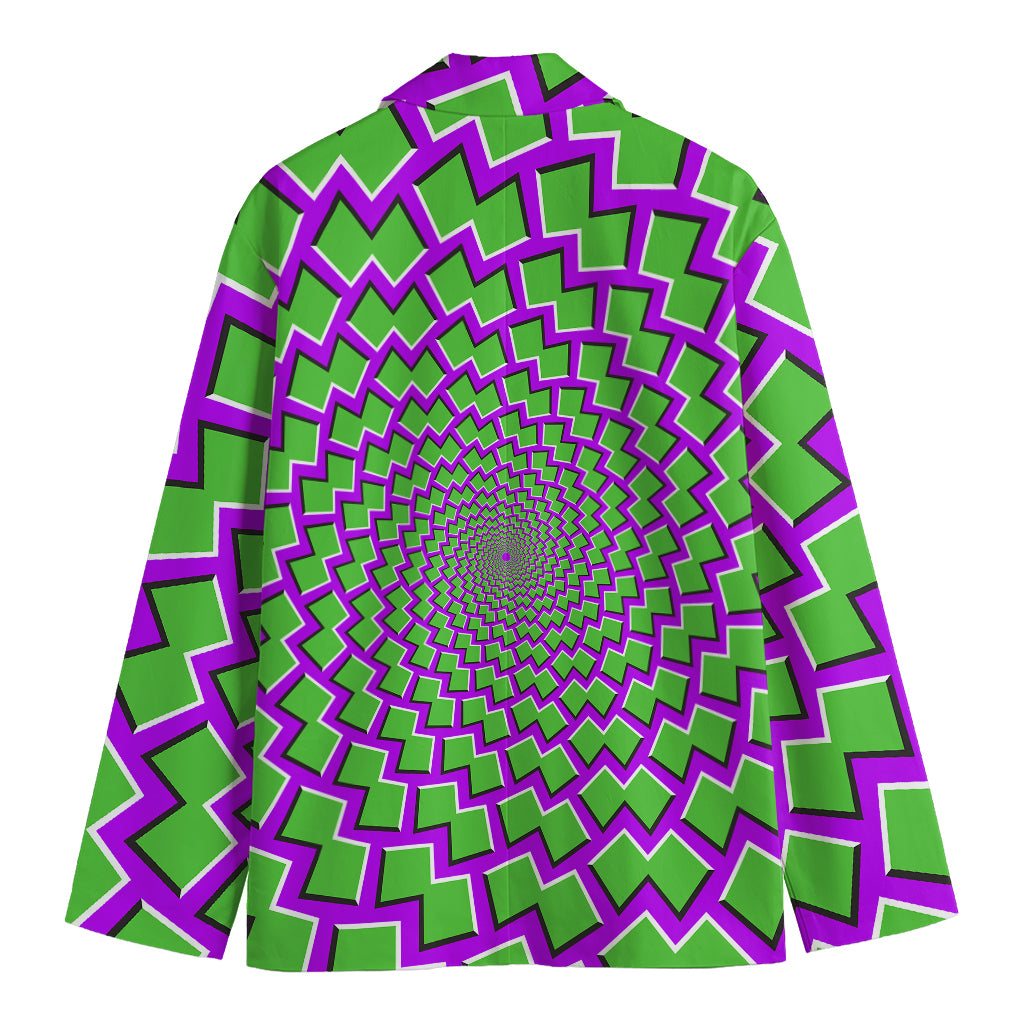 Green Shapes Moving Optical Illusion Men's Cotton Blazer