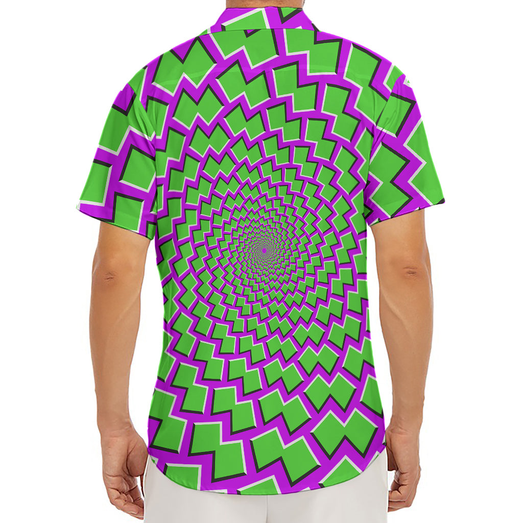 Green Shapes Moving Optical Illusion Men's Deep V-Neck Shirt