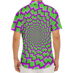 Green Shapes Moving Optical Illusion Men's Deep V-Neck Shirt