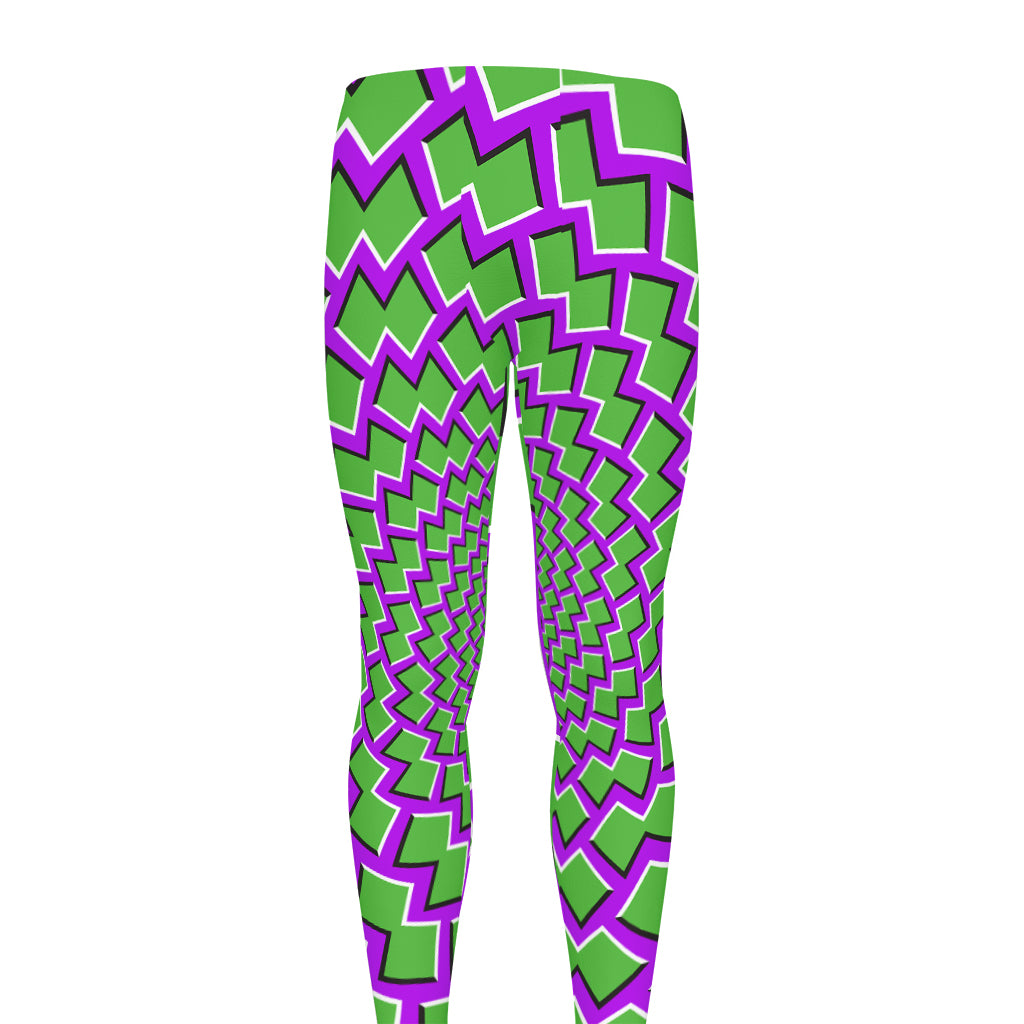 Green Shapes Moving Optical Illusion Men's leggings