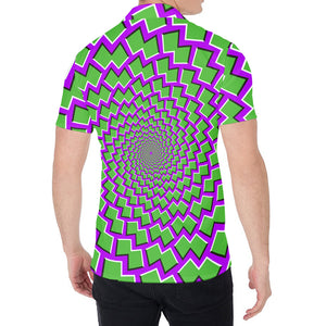 Green Shapes Moving Optical Illusion Men's Shirt