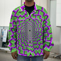 Green Shapes Moving Optical Illusion Men's Shirt Jacket