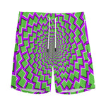Green Shapes Moving Optical Illusion Men's Sports Shorts