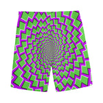 Green Shapes Moving Optical Illusion Men's Sports Shorts