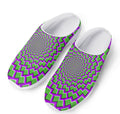 Green Shapes Moving Optical Illusion Mesh Casual Shoes