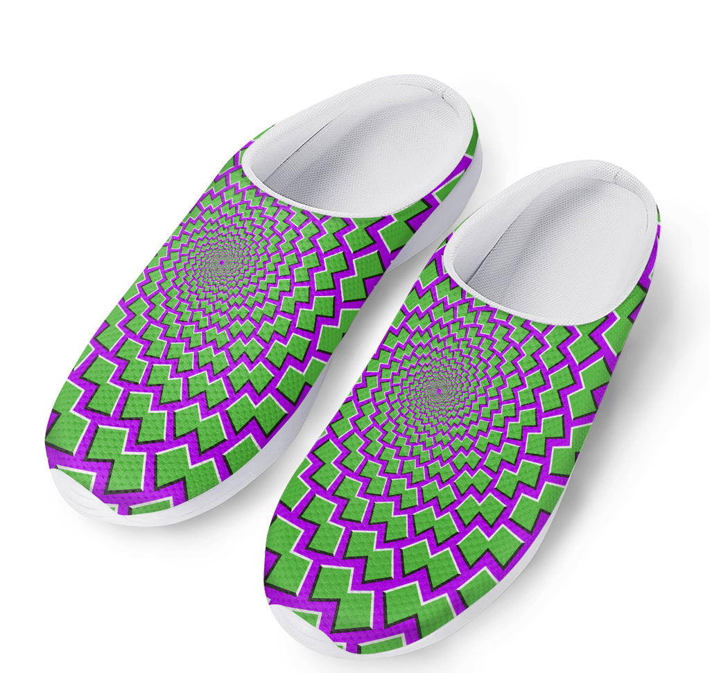 Green Shapes Moving Optical Illusion Mesh Casual Shoes