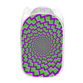 Green Shapes Moving Optical Illusion Mesh Laundry Hamper