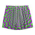 Green Shapes Moving Optical Illusion Mesh Shorts