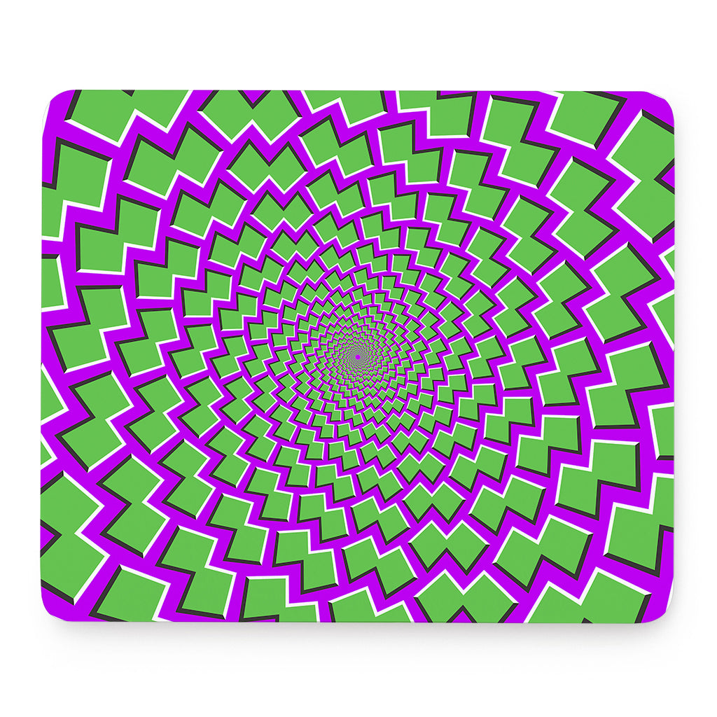 Green Shapes Moving Optical Illusion Mouse Pad