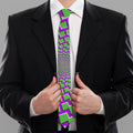 Green Shapes Moving Optical Illusion Necktie