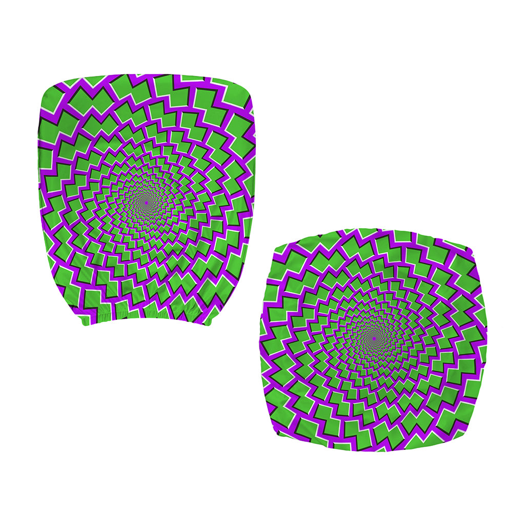 Green Shapes Moving Optical Illusion Office Chair Cover