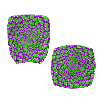 Green Shapes Moving Optical Illusion Office Chair Cover