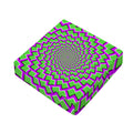 Green Shapes Moving Optical Illusion Outdoor Seat Cushion Cover