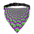 Green Shapes Moving Optical Illusion Over The Collar Dog Bandana