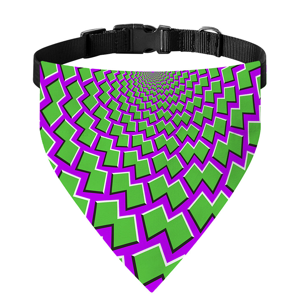 Green Shapes Moving Optical Illusion Over The Collar Dog Bandana