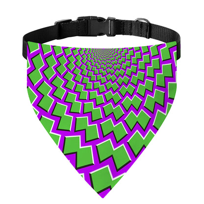 Green Shapes Moving Optical Illusion Over The Collar Dog Bandana