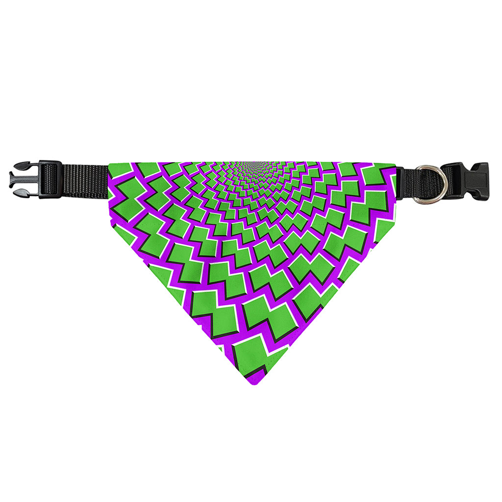 Green Shapes Moving Optical Illusion Over The Collar Dog Bandana