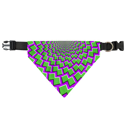 Green Shapes Moving Optical Illusion Over The Collar Dog Bandana