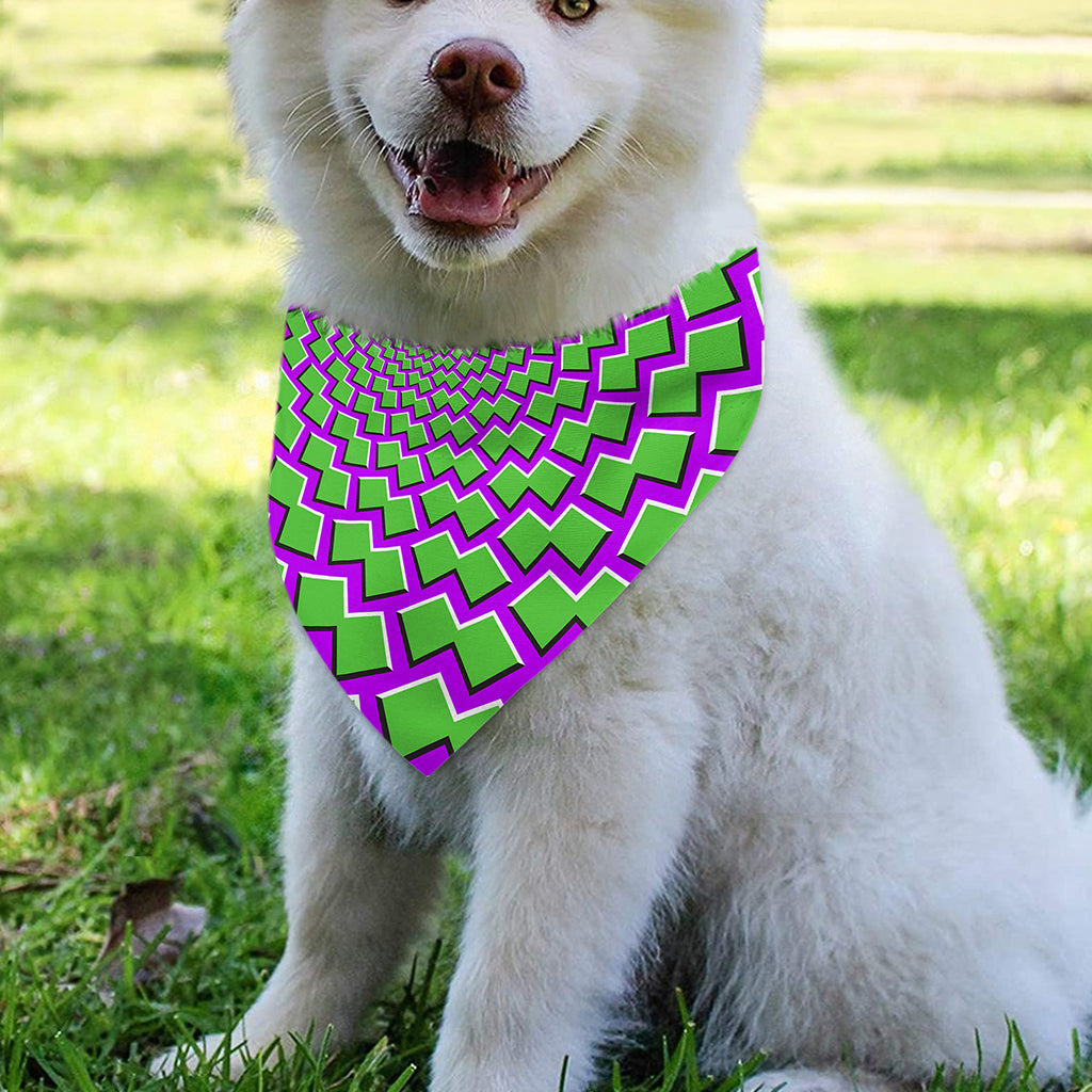Green Shapes Moving Optical Illusion Over The Collar Dog Bandana