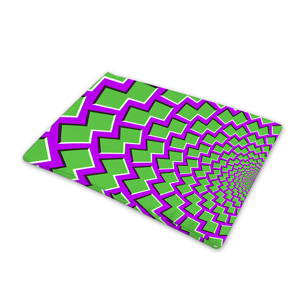 Green Shapes Moving Optical Illusion Pet Cooling Mat Cover