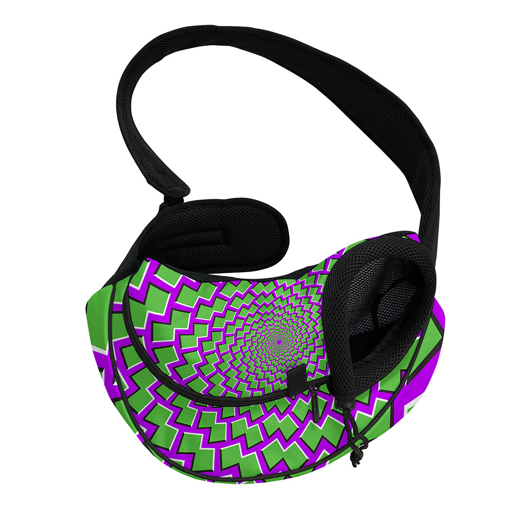 Green Shapes Moving Optical Illusion Pet Sling Carrier