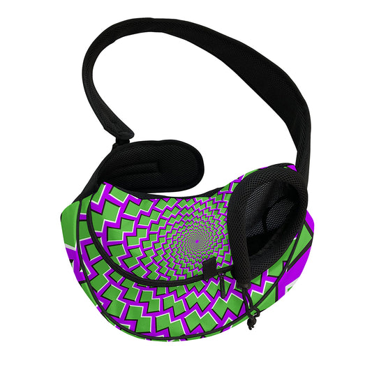Green Shapes Moving Optical Illusion Pet Sling Carrier
