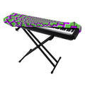 Green Shapes Moving Optical Illusion Piano Keyboard Cover