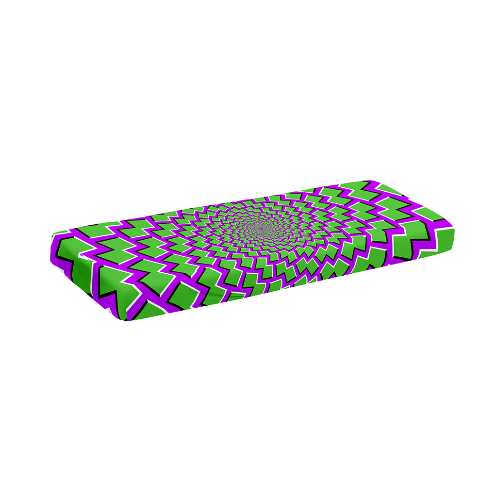 Green Shapes Moving Optical Illusion Piano Keyboard Cover