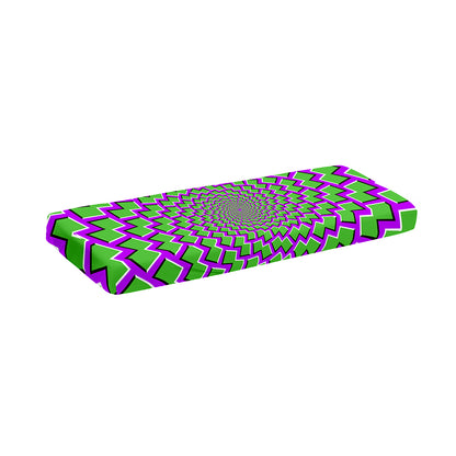 Green Shapes Moving Optical Illusion Piano Keyboard Cover