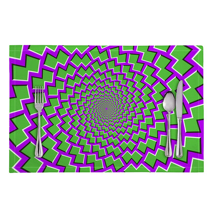 Green Shapes Moving Optical Illusion Placemat