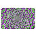 Green Shapes Moving Optical Illusion Polyester Doormat