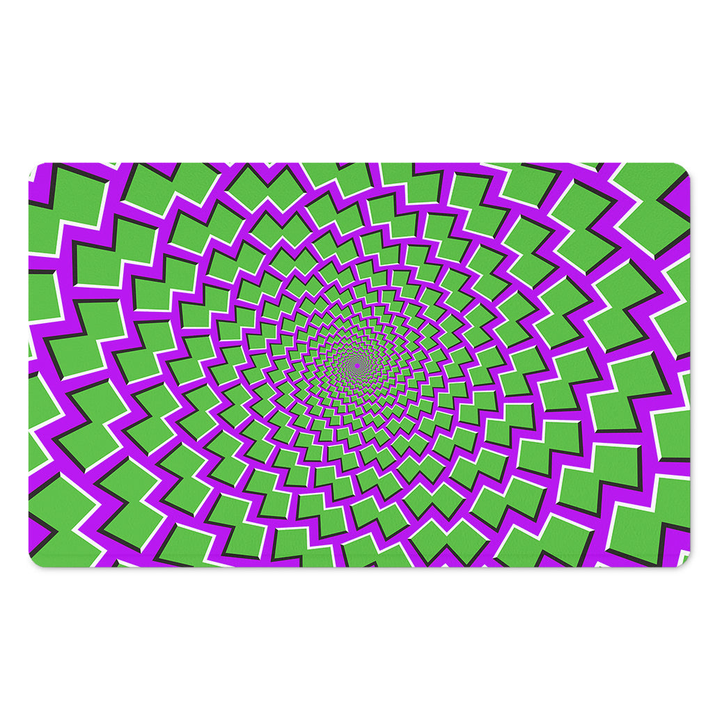 Green Shapes Moving Optical Illusion Polyester Doormat