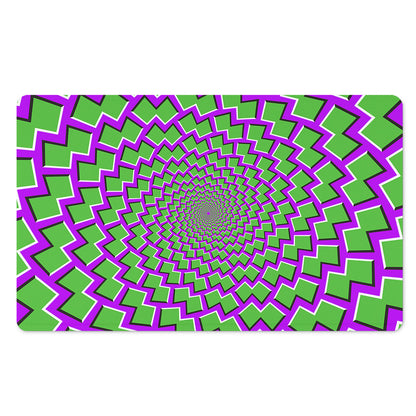 Green Shapes Moving Optical Illusion Polyester Doormat