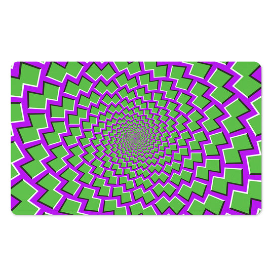 Green Shapes Moving Optical Illusion Polyester Doormat