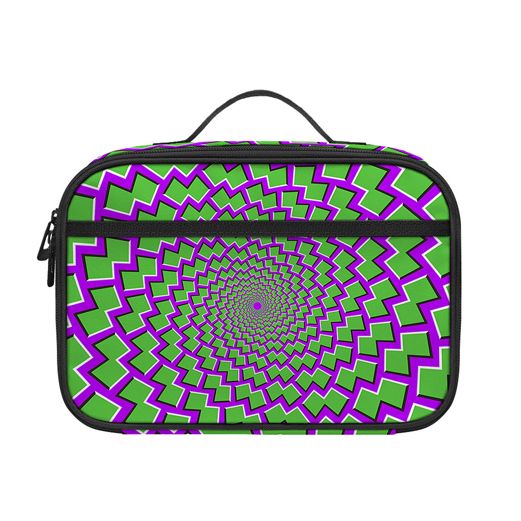 Green Shapes Moving Optical Illusion Portable Lunch Bag