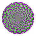 Green Shapes Moving Optical Illusion Round Blanket