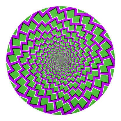 Green Shapes Moving Optical Illusion Round Blanket