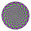 Green Shapes Moving Optical Illusion Round Floor Mat
