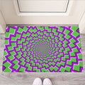 Green Shapes Moving Optical Illusion Rubber Doormat