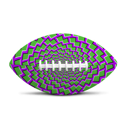 Green Shapes Moving Optical Illusion Rugby Ball