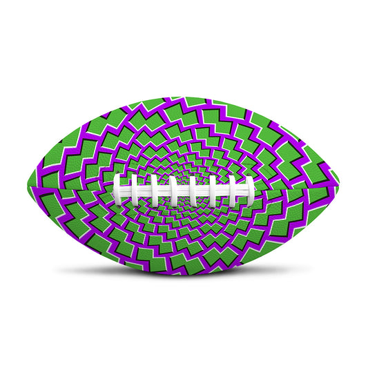 Green Shapes Moving Optical Illusion Rugby Ball