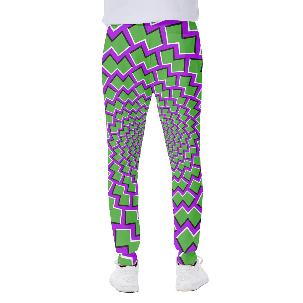 Green Shapes Moving Optical Illusion Scuba Joggers