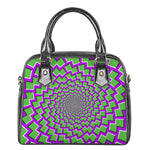 Green Shapes Moving Optical Illusion Shoulder Handbag